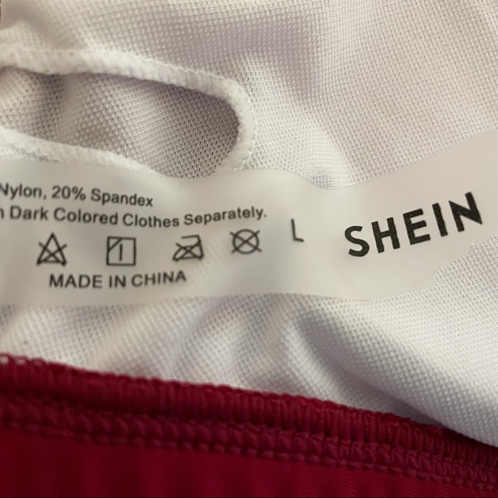 Shein Raspberry Red Lined Two Piece Strappy Sexy Bikini Set NWT - Picture 14 of 15